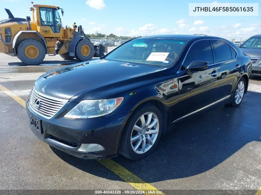 2008 Lexus Ls 460 VIN: JTHBL46F585061635 Lot: 40343328