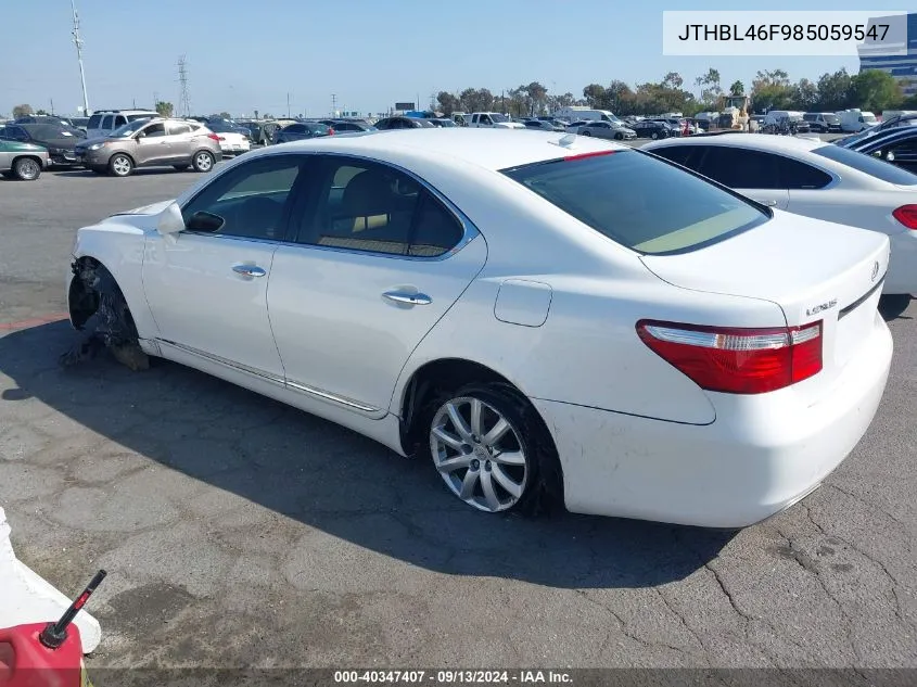 2008 Lexus Ls 460 VIN: JTHBL46F985059547 Lot: 40347407