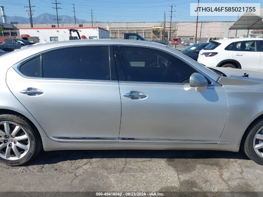 2008 Lexus Ls 460 L VIN: JTHGL46F585021755 Lot: 40416042