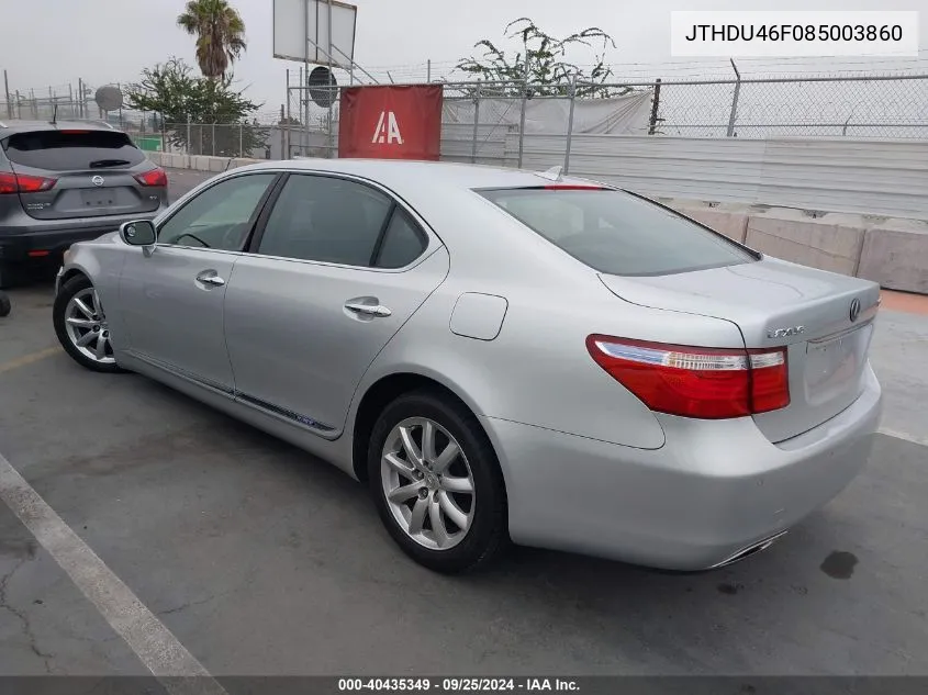 2008 Lexus Ls 600H VIN: JTHDU46F085003860 Lot: 40435349