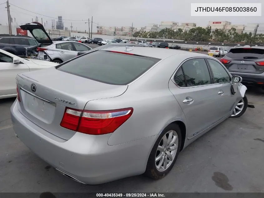 2008 Lexus Ls 600H VIN: JTHDU46F085003860 Lot: 40435349