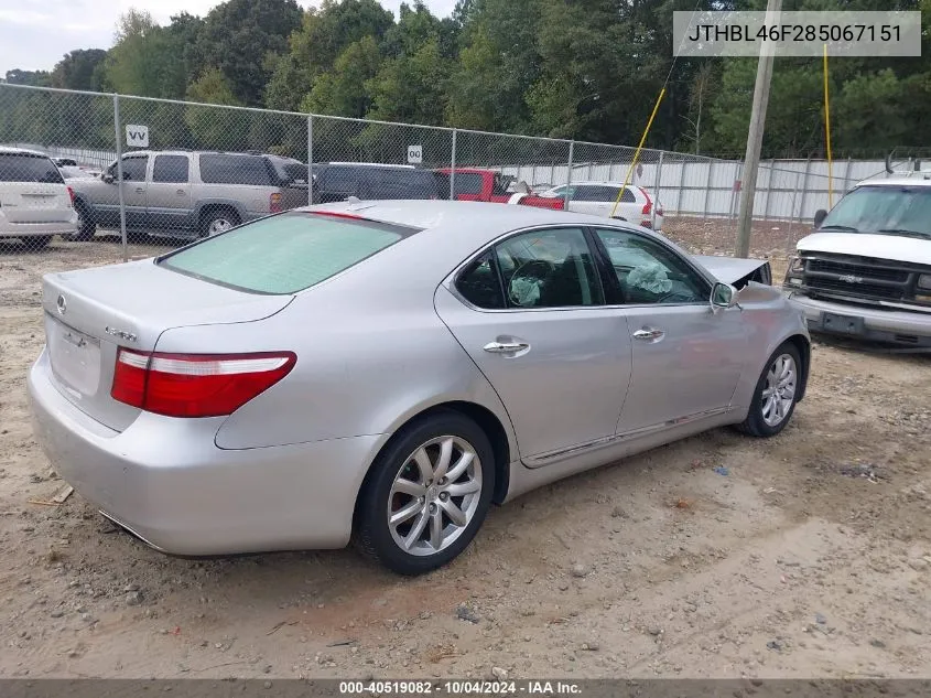 JTHBL46F285067151 2008 Lexus Ls 460