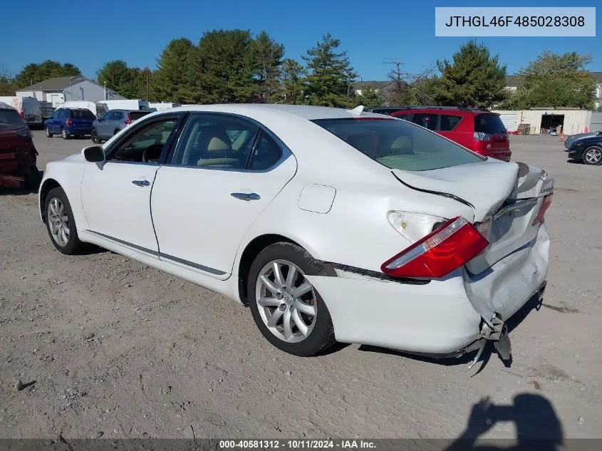 2008 Lexus Ls 460 L VIN: JTHGL46F485028308 Lot: 40581312