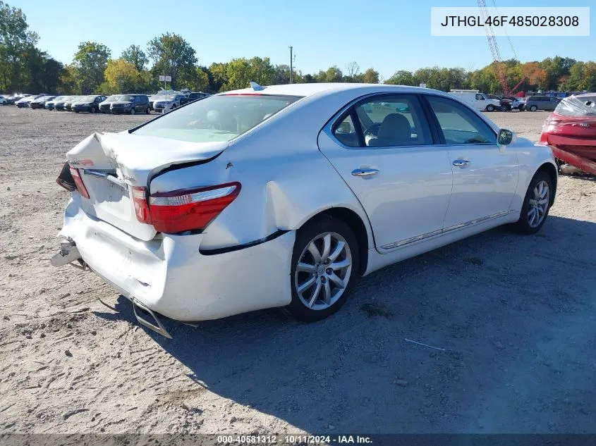 2008 Lexus Ls 460 L VIN: JTHGL46F485028308 Lot: 40581312