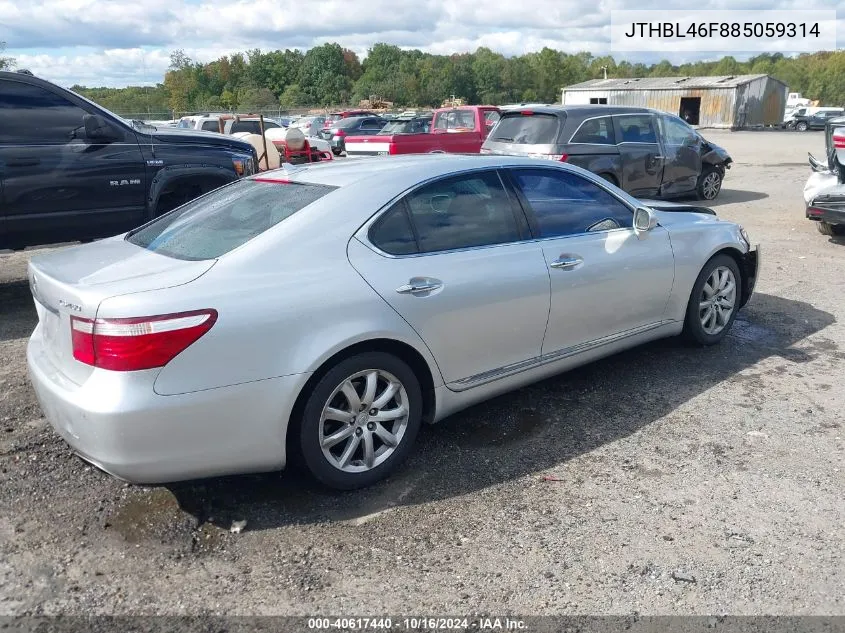 2008 Lexus Ls 460 VIN: JTHBL46F885059314 Lot: 40617440