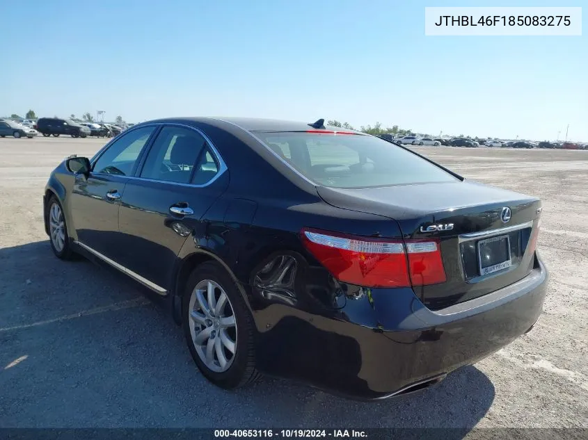 2008 Lexus Ls 460 VIN: JTHBL46F185083275 Lot: 40653116