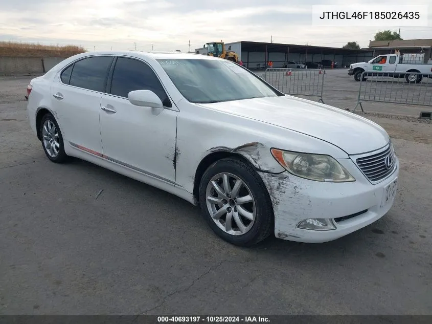 2008 Lexus Ls 460 L VIN: JTHGL46F185026435 Lot: 40693197