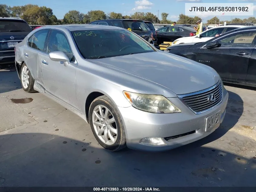 2008 Lexus Ls 460 VIN: JTHBL46F585081982 Lot: 40713983