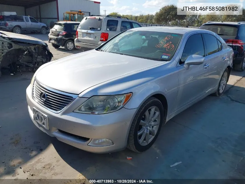 2008 Lexus Ls 460 VIN: JTHBL46F585081982 Lot: 40713983