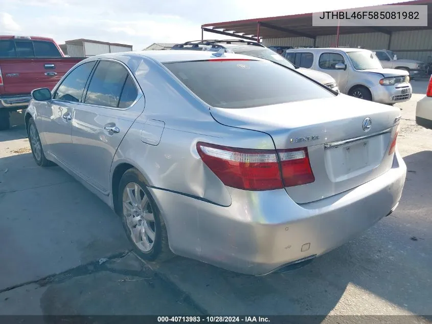 2008 Lexus Ls 460 VIN: JTHBL46F585081982 Lot: 40713983