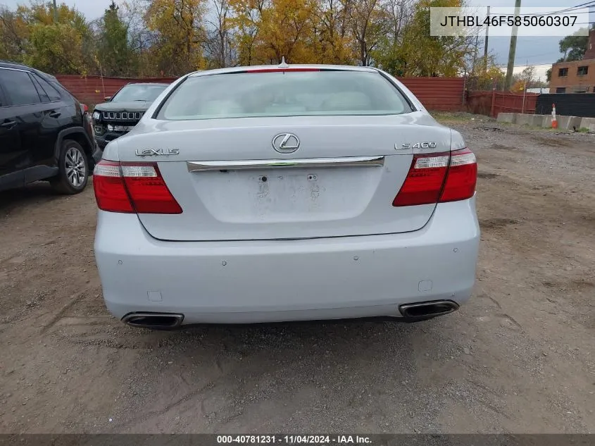 2008 Lexus Ls 460 VIN: JTHBL46F585060307 Lot: 40781231