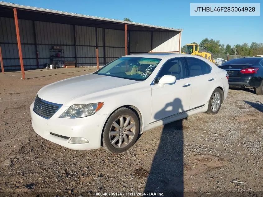 2008 Lexus Ls 460 VIN: JTHBL46F285064928 Lot: 40785174