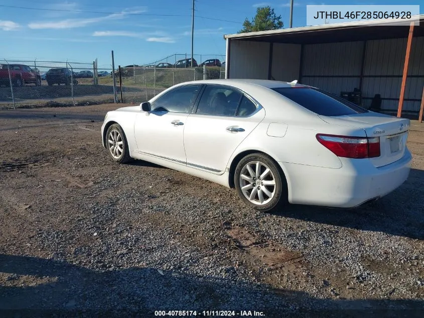 2008 Lexus Ls 460 VIN: JTHBL46F285064928 Lot: 40785174