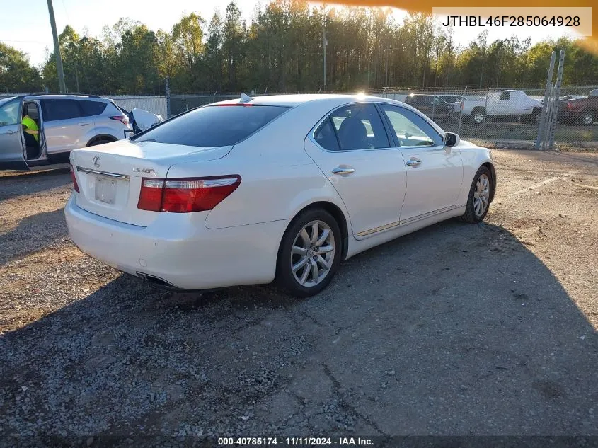 2008 Lexus Ls 460 VIN: JTHBL46F285064928 Lot: 40785174