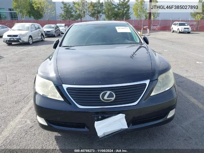 2008 Lexus Ls 460 L VIN: JTHGL46F385027893 Lot: 40788273