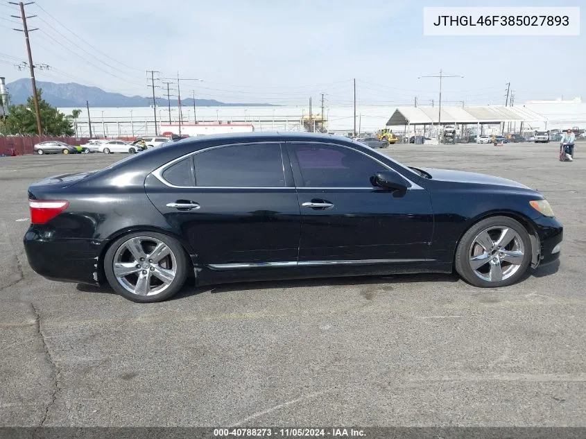 2008 Lexus Ls 460 L VIN: JTHGL46F385027893 Lot: 40788273