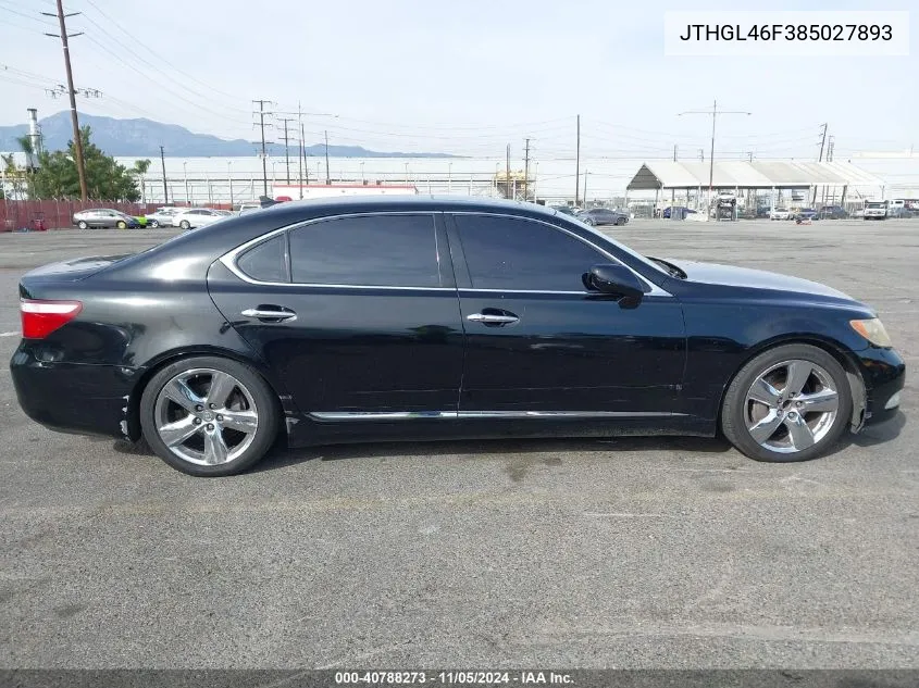 2008 Lexus Ls 460 L VIN: JTHGL46F385027893 Lot: 40788273