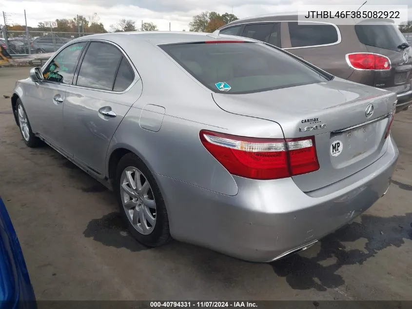 2008 Lexus Ls 460 VIN: JTHBL46F385082922 Lot: 40794331