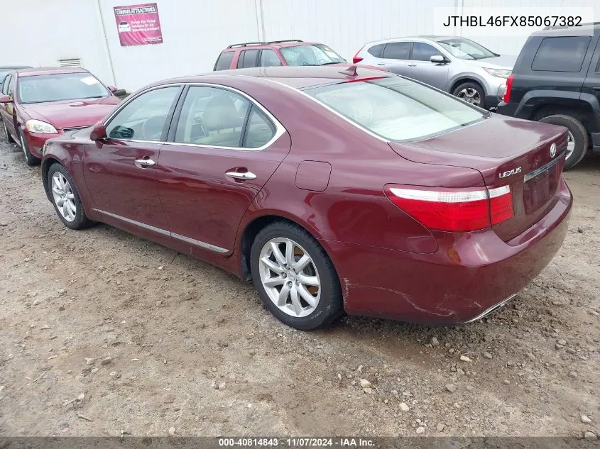 2008 Lexus Ls 460 VIN: JTHBL46FX85067382 Lot: 40814843