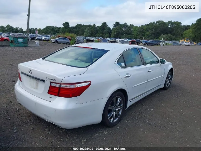 2009 Lexus Ls 460 VIN: JTHCL46F895000205 Lot: 40295402