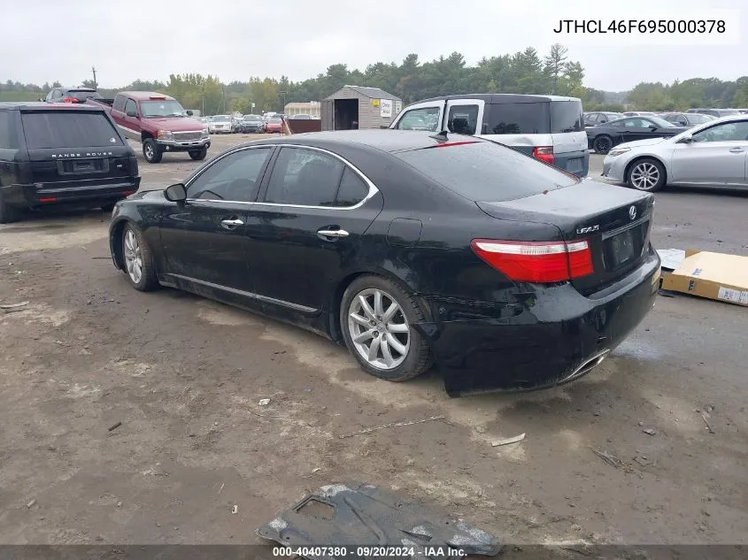 2009 Lexus Ls 460 VIN: JTHCL46F695000378 Lot: 40407380