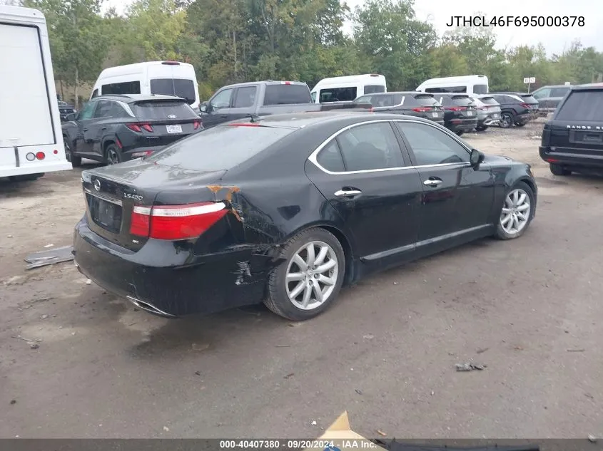 2009 Lexus Ls 460 VIN: JTHCL46F695000378 Lot: 40407380