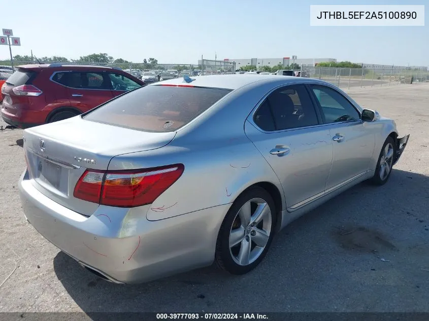 2010 Lexus Ls 460 VIN: JTHBL5EF2A5100890 Lot: 39777093