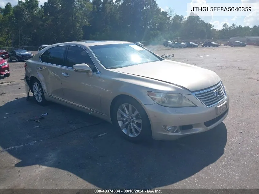 2010 Lexus Ls 460 L VIN: JTHGL5EF8A5040359 Lot: 40374334