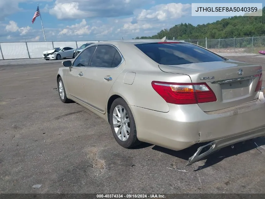 JTHGL5EF8A5040359 2010 Lexus Ls 460 L