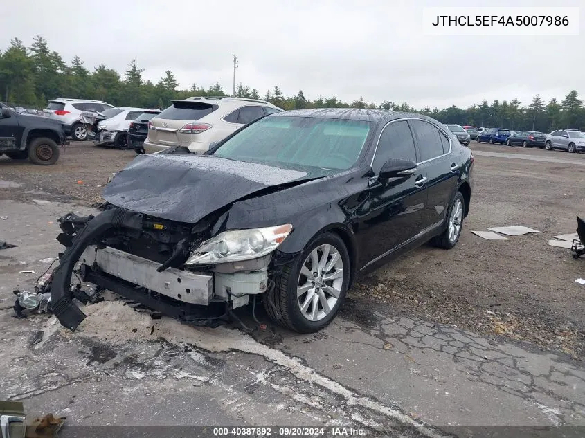 2010 Lexus Ls 460 VIN: JTHCL5EF4A5007986 Lot: 40387892