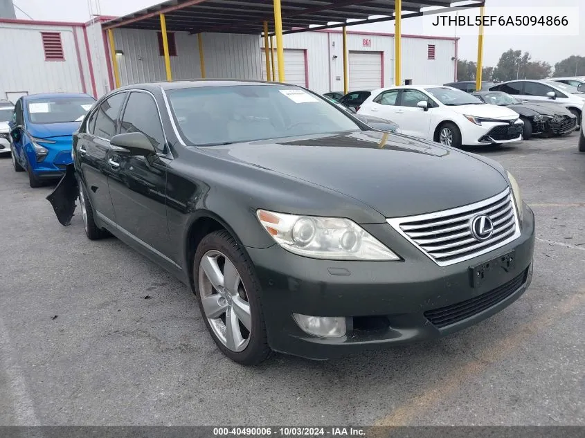 2010 Lexus Ls 460 VIN: JTHBL5EF6A5094866 Lot: 40490006