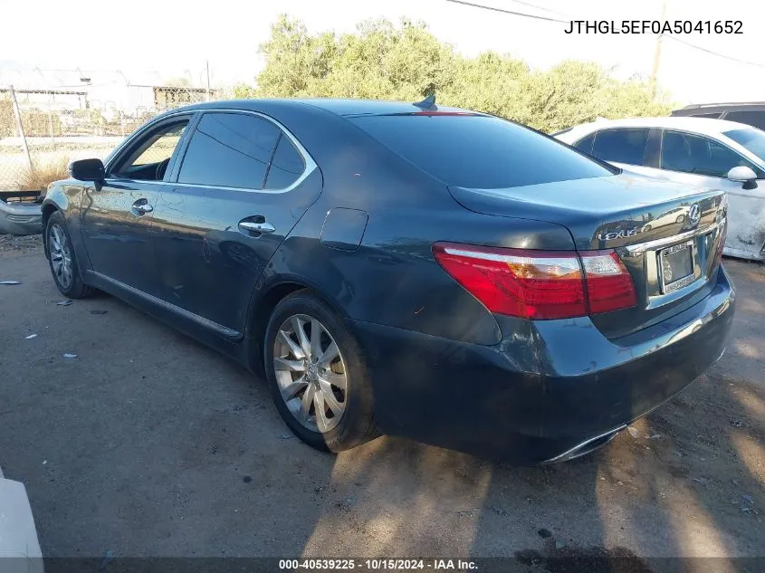 2010 Lexus Ls 460 L VIN: JTHGL5EF0A5041652 Lot: 40539225