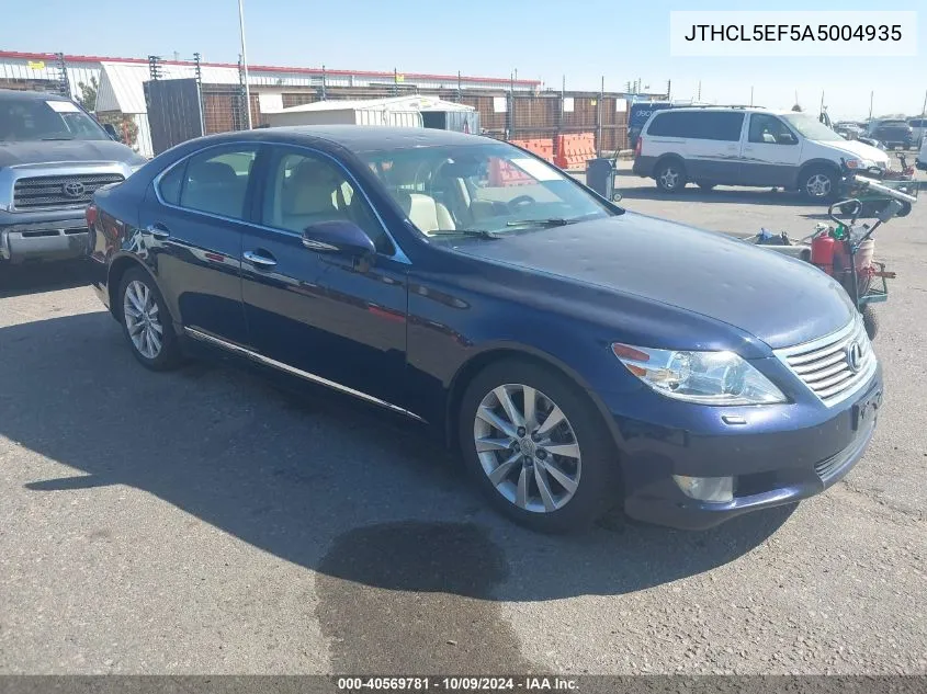 2010 Lexus Ls 460 VIN: JTHCL5EF5A5004935 Lot: 40569781