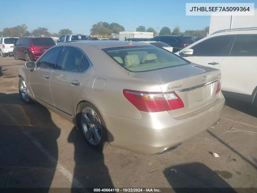 2010 Lexus Ls 460 VIN: JTHBL5EF7A5099364 Lot: 40664110