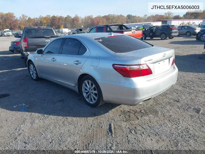 2010 Lexus Ls 460 VIN: JTHCL5EFXA5006003 Lot: 40697379