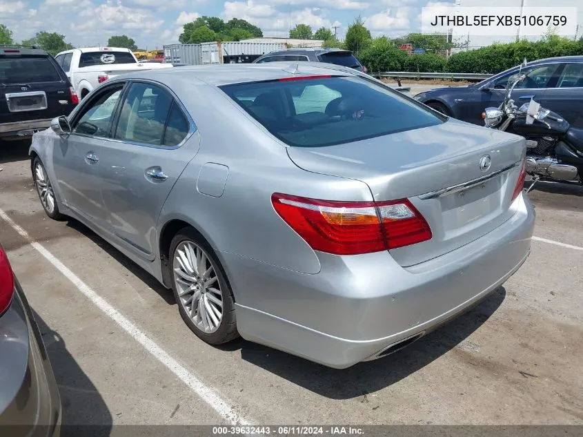 JTHBL5EFXB5106759 2011 Lexus Ls 460