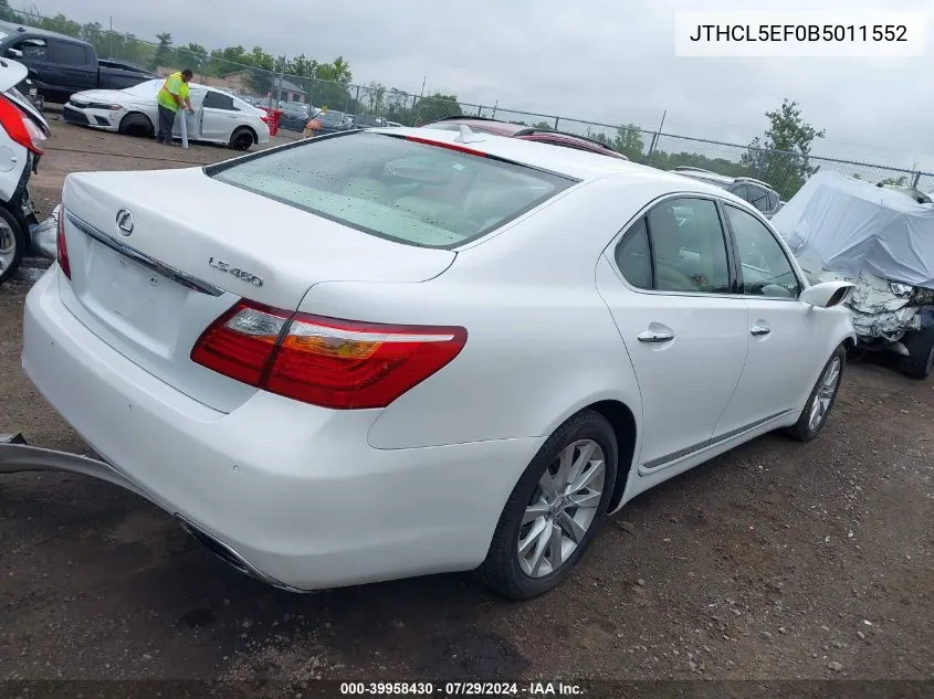 JTHCL5EF0B5011552 2011 Lexus Ls 460