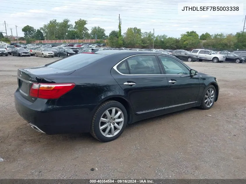 2011 Lexus Ls 460 L VIN: JTHDL5EF7B5003338 Lot: 40354584