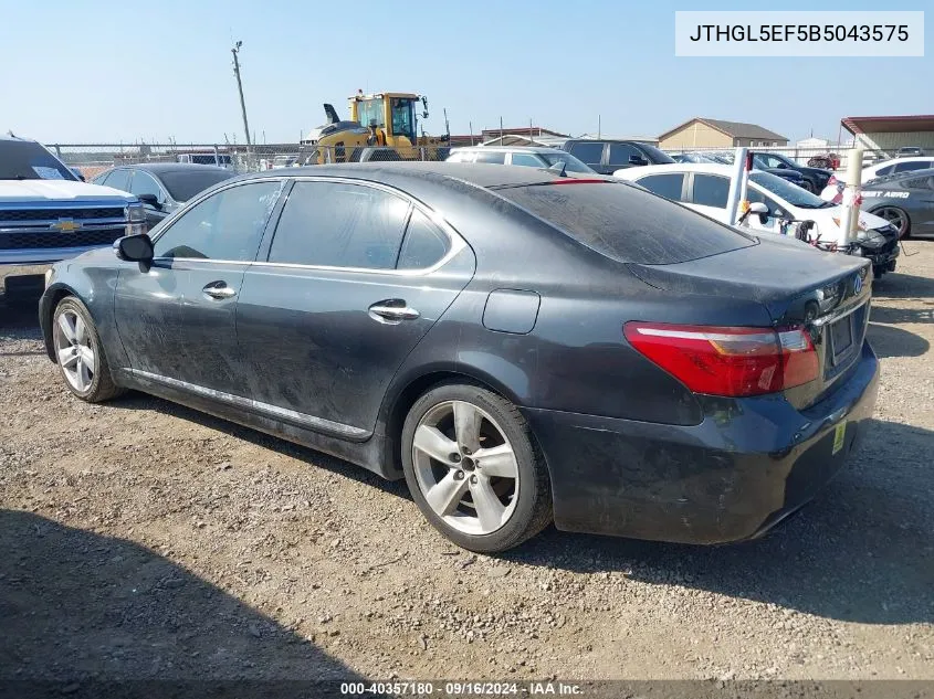 JTHGL5EF5B5043575 2011 Lexus Ls 460 L