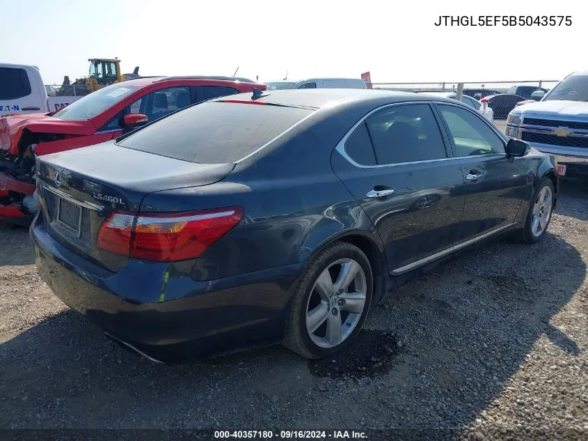 JTHGL5EF5B5043575 2011 Lexus Ls 460 L