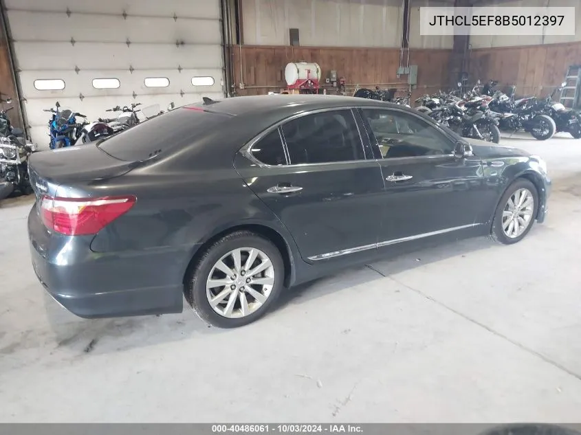 2011 Lexus Ls 460 VIN: JTHCL5EF8B5012397 Lot: 40486061