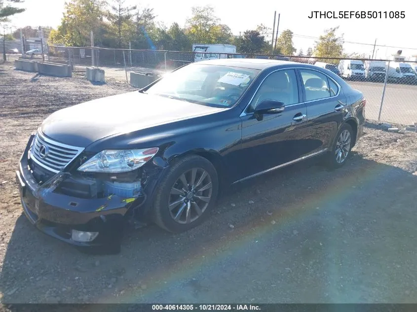 2011 Lexus Ls 460 VIN: JTHCL5EF6B5011085 Lot: 40614305