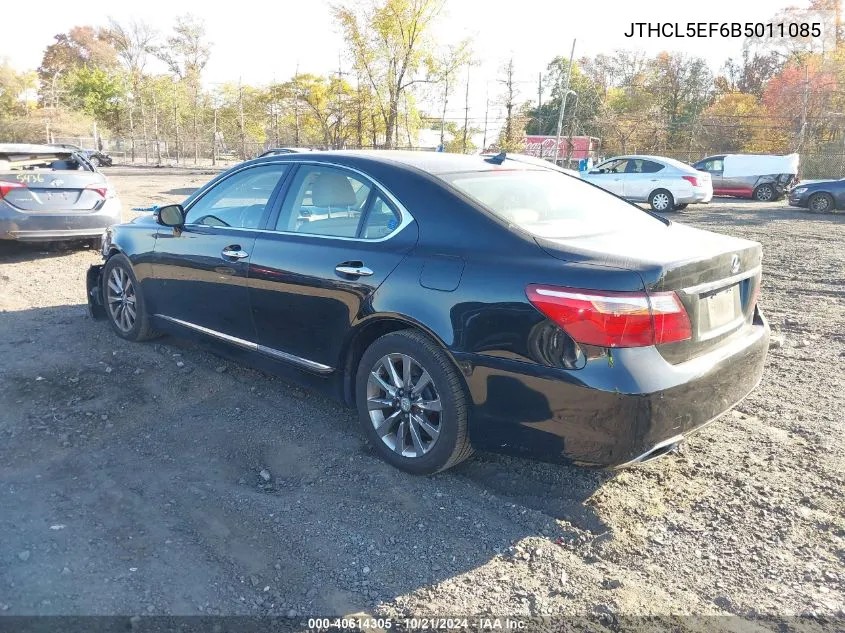 2011 Lexus Ls 460 VIN: JTHCL5EF6B5011085 Lot: 40614305