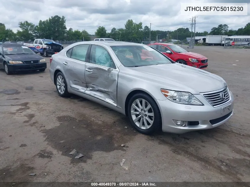 2012 Lexus Ls 460 VIN: JTHCL5EF7C5015230 Lot: 40049370