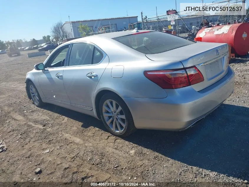 2012 Lexus Ls 460 VIN: JTHCL5EF0C5012637 Lot: 40573172