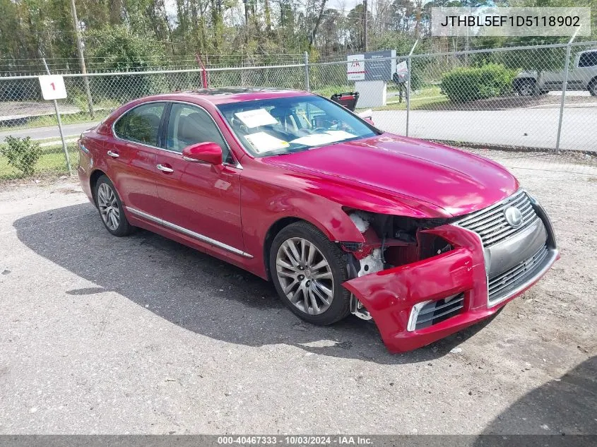 2013 Lexus Ls 460 VIN: JTHBL5EF1D5118902 Lot: 40467333