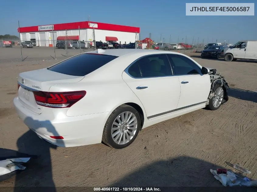 2014 Lexus Ls 460 L VIN: JTHDL5EF4E5006587 Lot: 40561722