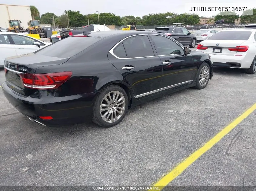 2015 Lexus Ls 460 VIN: JTHBL5EF6F5136671 Lot: 40631853