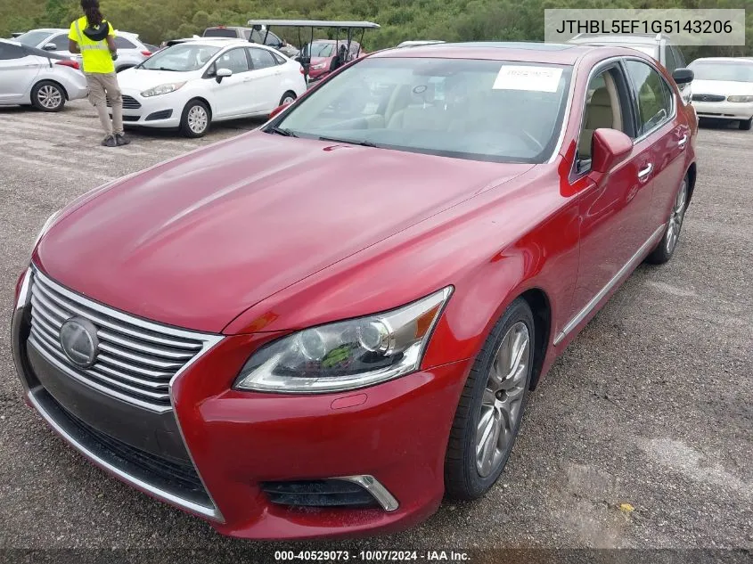 2016 Lexus Ls 460 VIN: JTHBL5EF1G5143206 Lot: 40529073