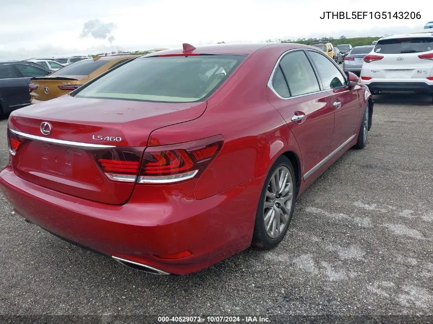 2016 Lexus Ls 460 VIN: JTHBL5EF1G5143206 Lot: 40529073